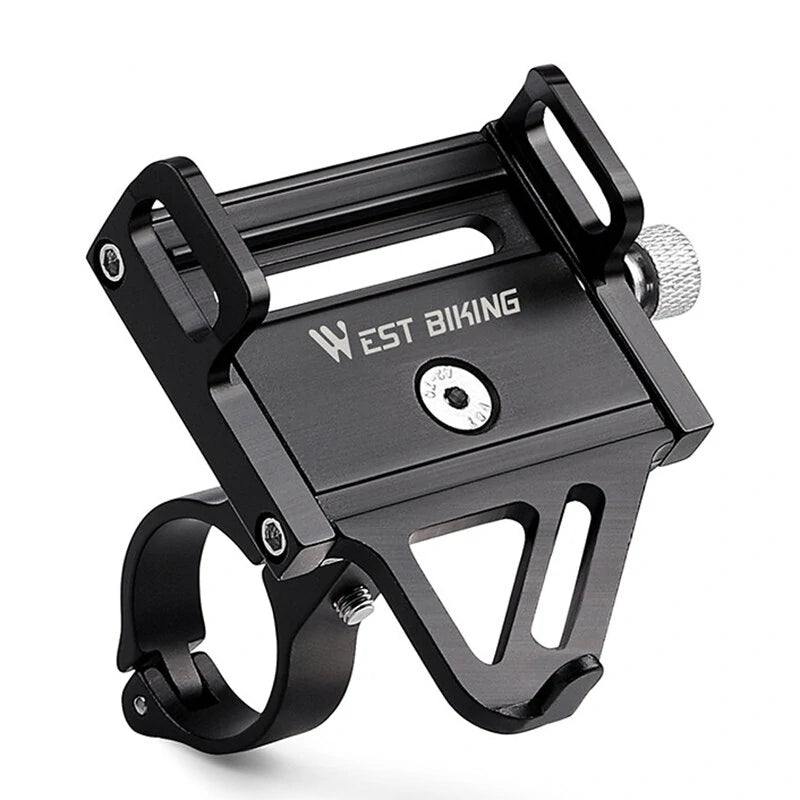 WEST BIKING Bike Holder Aluminum Alloy 180 Adjustable Shockproof Anti-fall Handlebar Holder Suit for 55-100mm Cell Phones for Motorcycle Bicycle Scooter