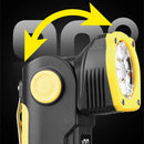 Powerful Dual Light Source Flashlight Handheld Folding Lamp Camping Working Torch USB Charging Digital Display with Magnet Car Inspection Outdoor Red Warning Flash Light