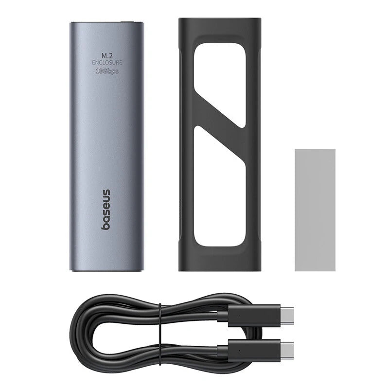 Baseus BS-OH194 M.2 NVMe SSD Enclosure Case 10Gbps M.2 to USB Type-C 3.2 Gen2 Metal External Adapter SSD Case