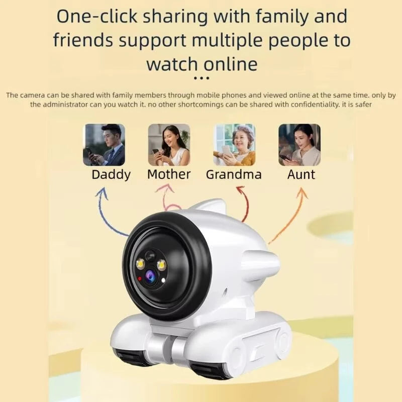 1080P HD Smart Pet Camera Mobile Robot with AI Tracking Auto Recharge Night Vision Two Way Audio Toy Car Camera for Home Monitoring