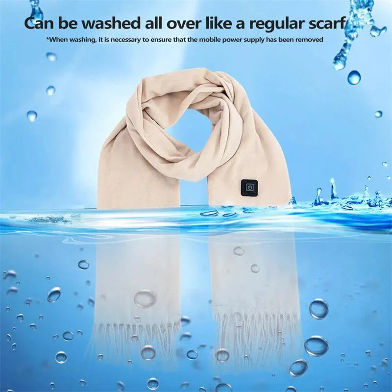 TENGOO Electric Heated Scarf Neck USB Charging Heating Pad 3 Temperature Adjustable Heating Neck Wrap Washable 3s Fast Heating for Men Women