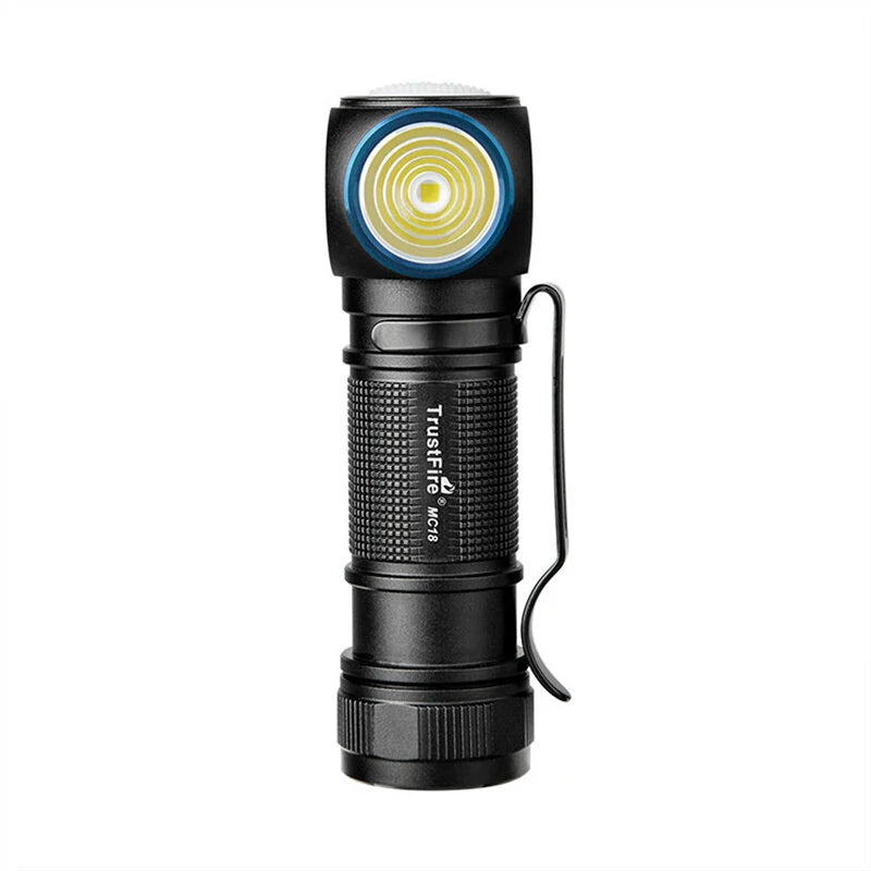 Trustfire MC18 1200 Lumens 2 In 1 L-shape LED Flashlight Headlamp With 18650 Battery EDC & Outdoor Lighting Torch Magnetic Rechargeable  Work Light Lamp