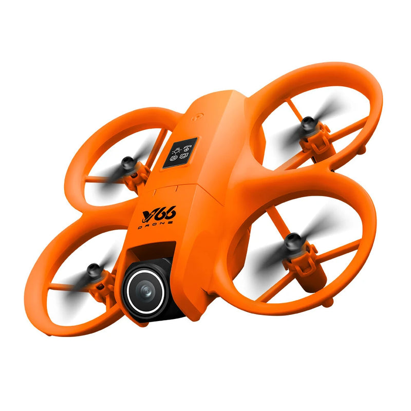 YCRC V66 WiFi FPV with Dual Camera 180 Electrically Adjustable Optical Flow Hover Automatic Obstacle Avoidance LED Light Circle Protection Kids Gifts 2.4G 4CH 6-Axis Remote Control RC Toys Drone Quadcopter RTF