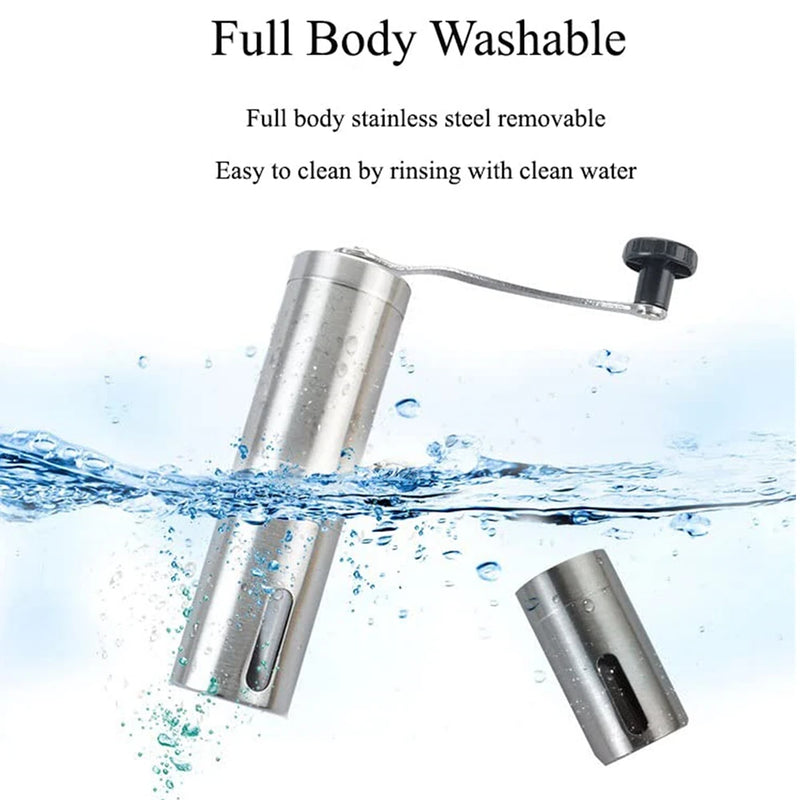 Portable Stainless Steel Manual Coffee Grinder Ceramic Grinding Core Adjustable Grinding Coarseness Hand Crank Coffee Machine