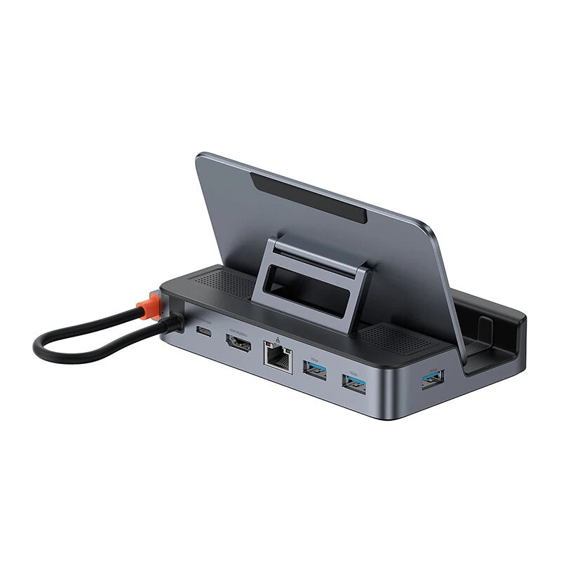 Baseus 6-in-1 Type-C Hub Steam Deck Docking Station with USB3.0*3 / PD100W Type-C / 1000M RJ45 / 4K@60Hz HD Multi-ports Splitter Adapter for Steam Deck Phone Laptop XIAOMi HUAWEI