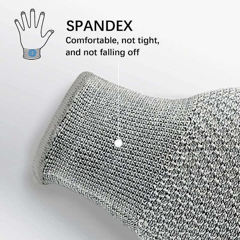 1 Pair Anti-cut Protective Kitchen Gloves 5 Level Protection Cutting Kitchen Gloves Safety Protection Hand Gloves Garden Safety