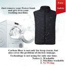 TENGOO HV-13 Electric Heated Vest - 13 Heating Areas Loose Fit for Unisex, USB Chargeable & Waterproof for Winter Outdoors