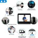 SY-37 Tuya Smart WiFi Door Camera 1080P 4.3 inch Color Screen HD Doorbell Eye Peephole Night Vision 5000mAh Battery PIR Motion Detection Intelligent Visual Door Bell