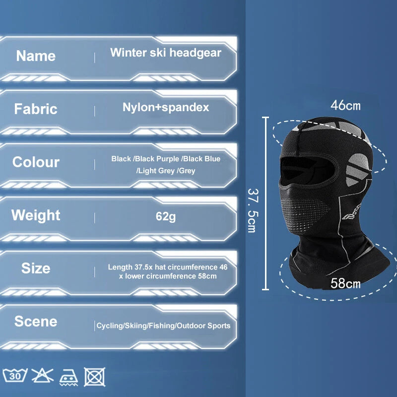 DTUCYCLE Warm Winter Cycling Caps Men Women Cold-Proof Thermal Sports Hoods Full Face Mask Ski Hunting Helmet Liner Head Neck Cover