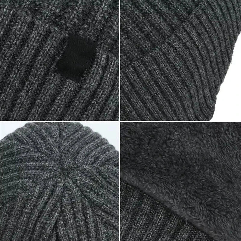 XANES Winter Bike Knitted Hat Outdoor Plush Warmth Cap Peaked Earmuff Fashion Casual Faux Fur Lined Bomber Hats Cycling Ear Protection