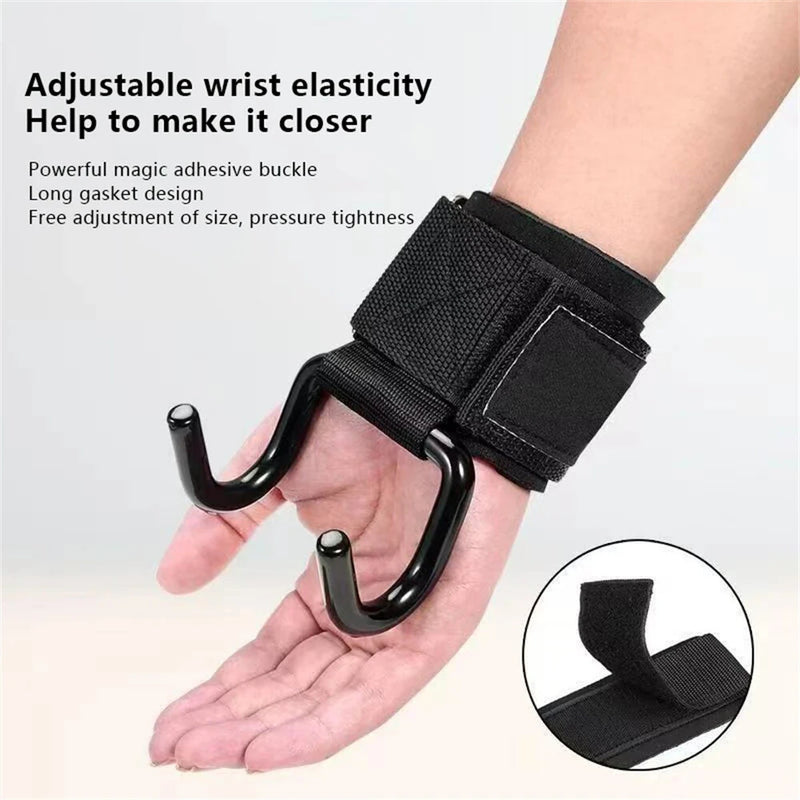 KALOAD 1pcs Fitness Auxiliary Pull-Ups Hook Grips With Wrist Wraps for Gym Weight Lifting Strength Training