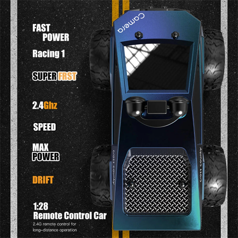 KFPLAN KF29 RTR 1/28 2.4G RWD Tesla WIFI RC Car 480P HD Camera LED Light App Control Off-Road Truck High Speed Stunt Vehicles Models Toys