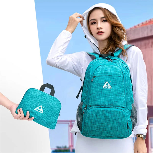 PLAYKING Lightweight Nylon Foldable Backpack Waterproof Outdoor Sport Camping Hiking Travel Folding Bags
