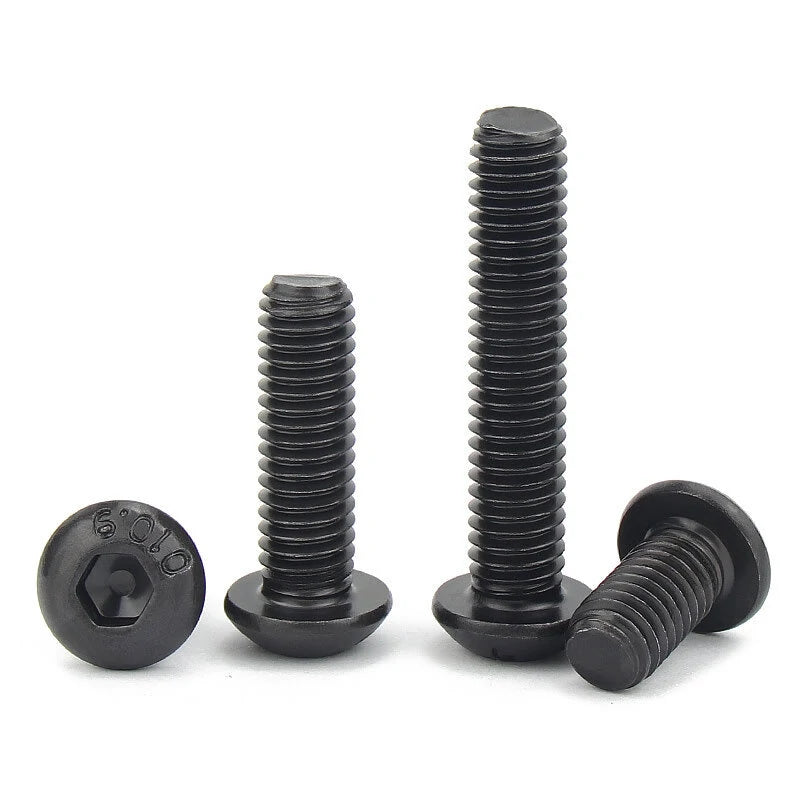 720pcs M3 Carbon Steel Black Round Head Screw Countersunk Head Flat Head Bolt Set Hex Hexagon Socket Screw Assortment Kit