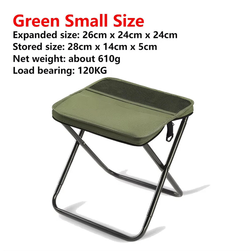 IPRee Wear-resistant Foldable Backpack Stool Portable Small Mazar Satchel Pen Bag Camping Stool Lightweight Outdoor Folding Chair for Fishing Travel