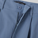 INCERUN Men Pants Solid Color High-waisted Straight-legged Trousers Comfy Button Loose Fit Men's Black Pant