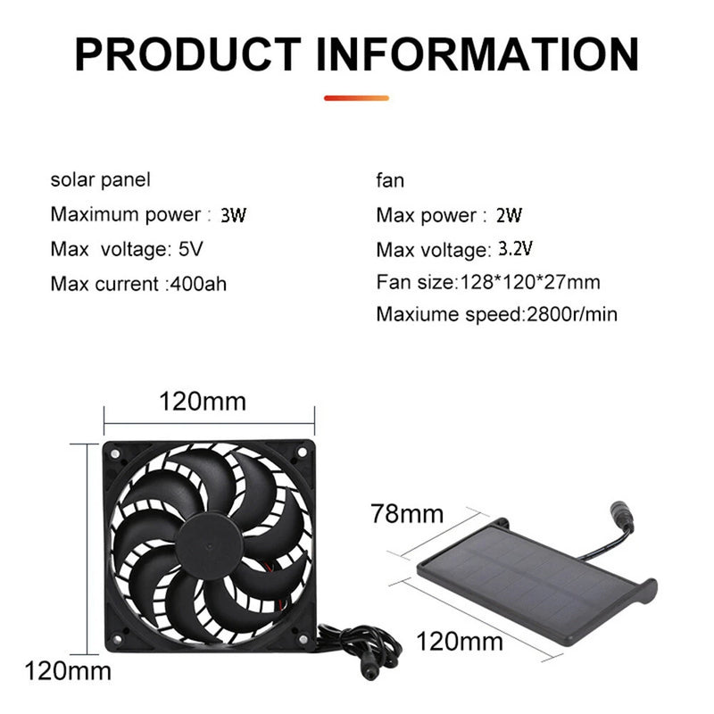 IPRee 3W Solar Panel Solar Exhaust Fan Pet Animal Husbandry Indoor Ventilation Cooling PV Module Outdoor Fan Speed Controller