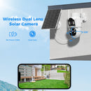 Hiseeu WTDS803 6MP Pixels Solar Powered Dual Lens Wireless WIFI IP Camera with Color Night Vision PIR Motion Alerts Eseecloud App Remote Control IP65 Waterproof