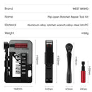 WEST BIKING 12-In-1 Bicycle Repair Tools Kit Portable Multitool Bike Two-Way Ratchet Wrench Magnetic Allen Key Quick Release Set