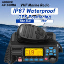 ABBREE AR-509MG VHF Marine Radio Fixed Mount 25W with GPS Waterproof IP67 DCS Call USA/INT/CAN Marine Radio Channels for Fishing
