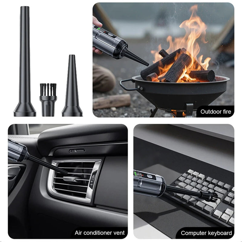 Tevorex 15000PA Handheld Vacuum Rechargeable Portable Cordless Compressed Air Duster with Brushless Motor Air Blower for Car Home