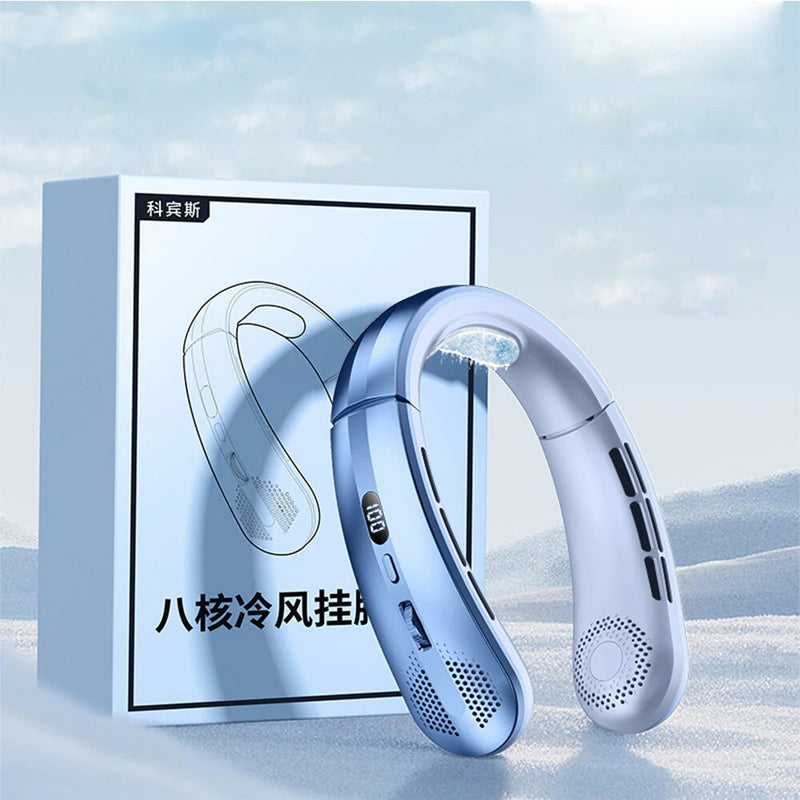 Tevorex Portable Neck Fan 5000mAh USB Rechargeable Lightweight Bladeless Silent Design 100 Gear Adjustable Speeds Electric Fans for Outdoor Sports