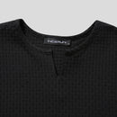 INCERUN Mens T-Shirt Basic Solid Color Short Sleeve T Shirt Casual V-neck Half Long Sleeve Tops Summer Loose Fit Men Clothing