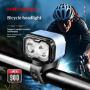 BIKIGHT Rechargeable Bike Headlight with Digital Display 900 Lumen USB-C Front Light Aluminum Alloy 5 Modes for Mountain Road Bicycle Cycling
