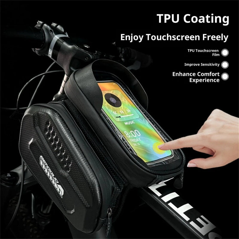 BENGGUO Bike Top Tube Bag Touchscreen 6.5'' Phone Holder Case Waterproof Reflective Large Capacity Front Beam Bag for MTB