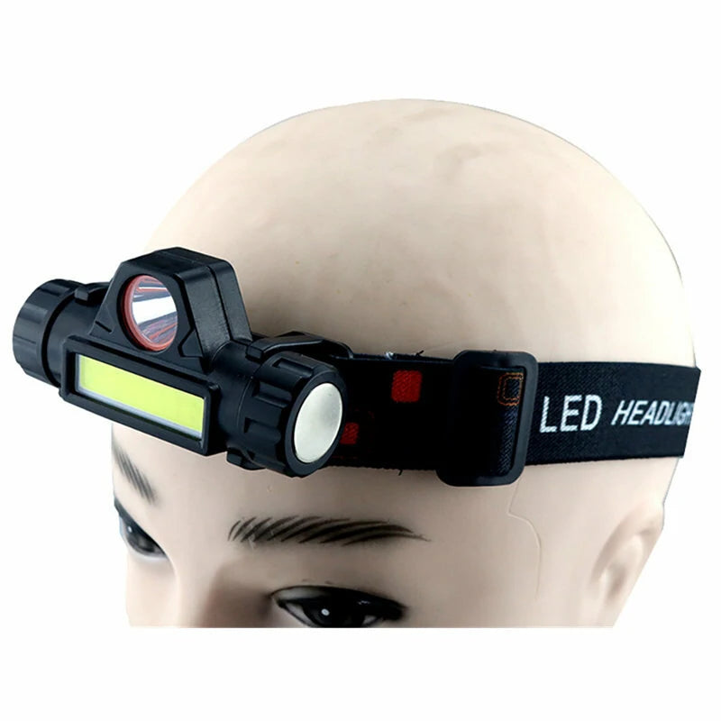 XMUND Waterproof LED Headlamp Handfree COB Work Light with Magnet USB Headlight Built-in Battery Suit for Fishing Camping