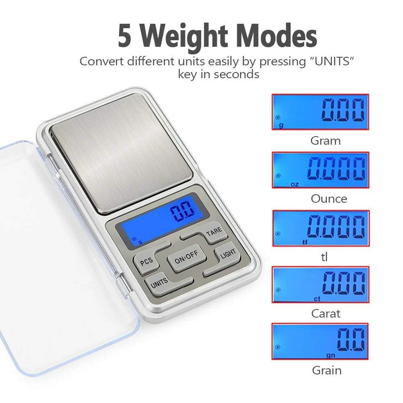 Portable Mini Pocket Electronic Kitchen Scale Digital Pocket Scale 500g Capacity High Precision Balance of 0.01g/0.1g Mini Electronic Grams Reloading Weight Scale Food Scale