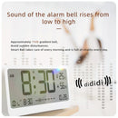 LCD Smart Digital Alarm Clock with Large Display Thermometer Hygrometer Anti-Slip Bottom with Night Light Battery Operated Safe Rounded Corners Design for Home Office Bedroom