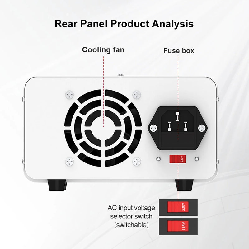 WANPTEK Lab Bench Power Supply 150W 300W 360W Laboratory Switching Power Supply Unit 30V 60V 120V 3A 5A 10A Adjustable Digital Source Voltage Stabilizer EU Plug =