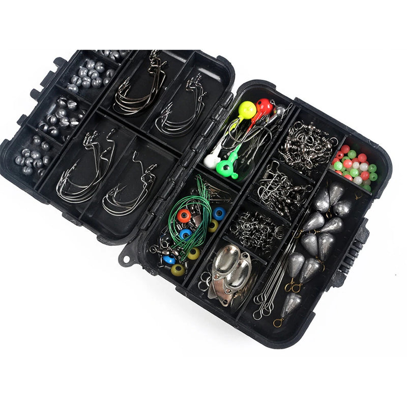 Anmuka 246pcs Fishing Tackle Box Fishing Accessories Set with Fish Hooks Lead Sinker Swivel for Bass Trout Walleye Fishing Supplies