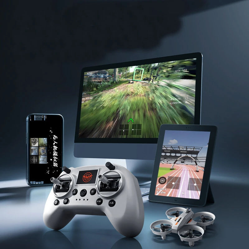 QY Mini S2 Simulation FPV Racing Drone with Simulator Controller Altitude Hold Mode Racer Training Beginner 2.4G RC Quadcopter RTF