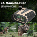 Binoculars with Camera Night Vision Scope 4X Optical Zoom 8X Digital 3" LCD Screen 2.5K Video 3W IR Waterproof IP65 for Hunting Outdoor Telescope