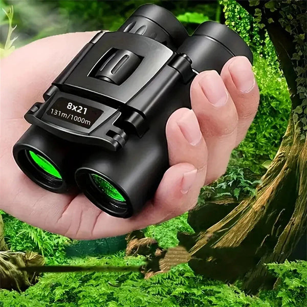 IPRee HD Zoom Binoculars, 8X21 Long Range Telescope with Compact Folding Design for Outdoor Tourism and Camping Bird Watching Hunting Hike