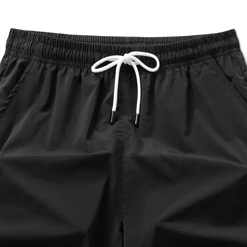 Men's Quick Dry Breathable Summer Shorts Casual Solid Drawstring Beach Shorts Lightweight Swimming Trunks Comfortable Pants for Men