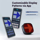 Leadbike DIY Synchronous Smart Taillight 244 Pixels Mobile App Pattern Edit Brake Sensing Dual Mount Type-C Rechargeable Bicycle Rear Light for Cycling Fun