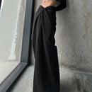 INCERUN Mens Deconstructed Twist Design Solid Color Pants Fashion Wide Leg Back Zipper Trousers Party Streatwear Large Size S-5XL