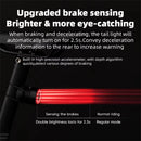 ROCKBROS Q1 MAX RGB Bicycle Taillight Vibration Sensor Smart Brake Sensing USB Charging Light Sensing Bike Rear Lights for Mountain Road Night Riding