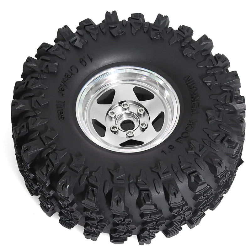 4PCS Upgraded 1.9 Inches Tires Aluminum Alloy Wheel Rims for 1/10 Axial SCX10 III Yikong YK4107 RGT Rock Crawler Climbing Truck RC Cars Vehicles Models Spare Parts R226