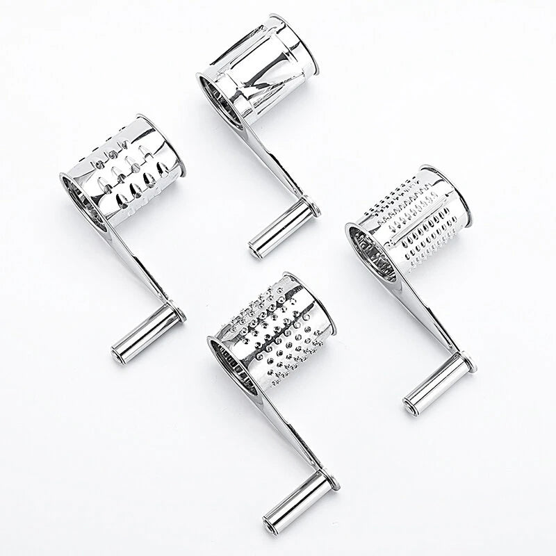 4 PCS Handheld Stainless Steel Rotary Cheese Grater Kitchen Tool Garlic Carrot Cutter Slicer Shredder Grinder