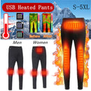 TENGOO HD-02B Heating Underwear Pant Set Fleece Lined Thermal Long Sleeves Trousers Men Women Heated Suit USB Electric Thermal Underwear for Winter