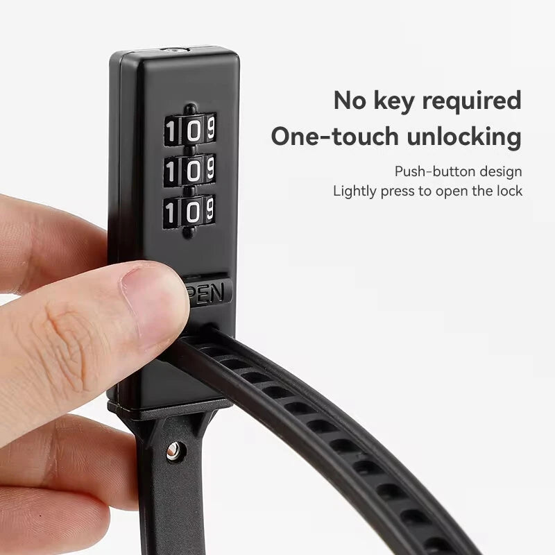 XANES 3-Digit Portable Bike Lock Cable Tie Combination Lock Bicycle Helmet Password Lock Anti-Theft Keyless Lock for Cycling