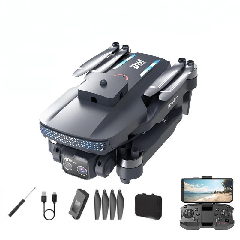 DWI D25 WiFi FPV with 2.8inch LCD Screen Controller HD Dual Camera Servo Gimbal Liftable 360 Obstacle Avoidance Brushless Foldable RC Drone Quadcopter RTF