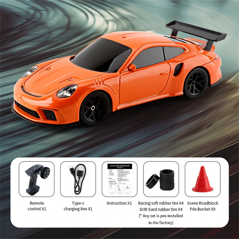 JIABAILE 4301/02/03/04 RTR 1/43 2.4G 4WD Drift RC Car Mini Race LED Light Optional Gyro Radio Control High-Speed Motor On-Road Racing Vehicle Model Boys Gifts Outdoor Toys