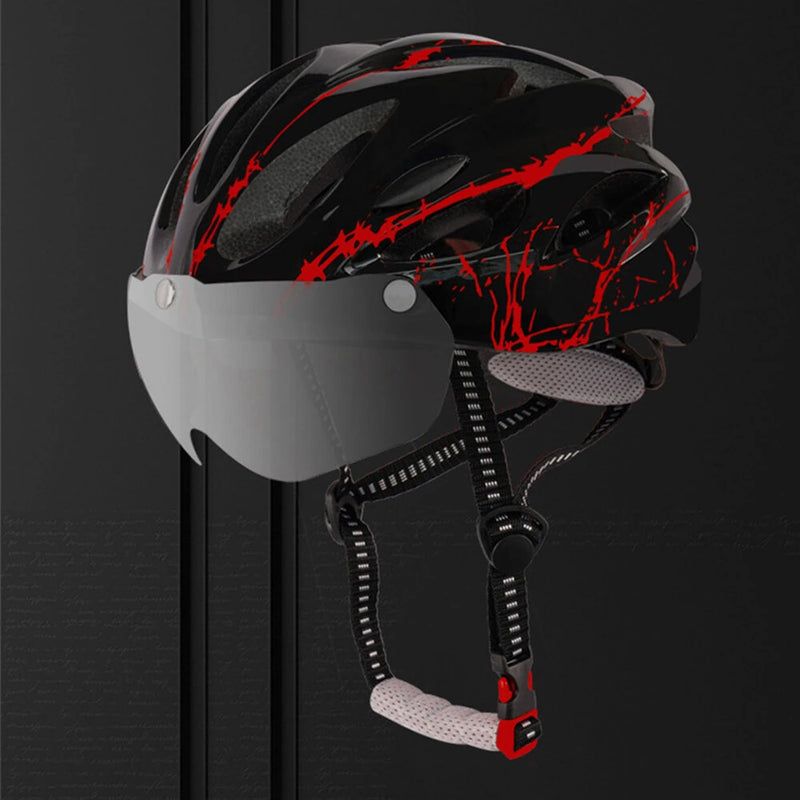 XANES 53-63CM Bike Helmet with Magnetic Visor Men Women Lightweight Breathable Protective Helmet for MTB Cycling