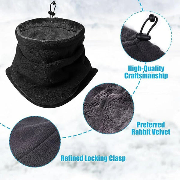 TENGOO 1pc Winter Thickened Fleece Outdoor Cycling Scarf, Warm Neck Gaiter, Windproof Dust Mask, Polar Fleece Neck Cover