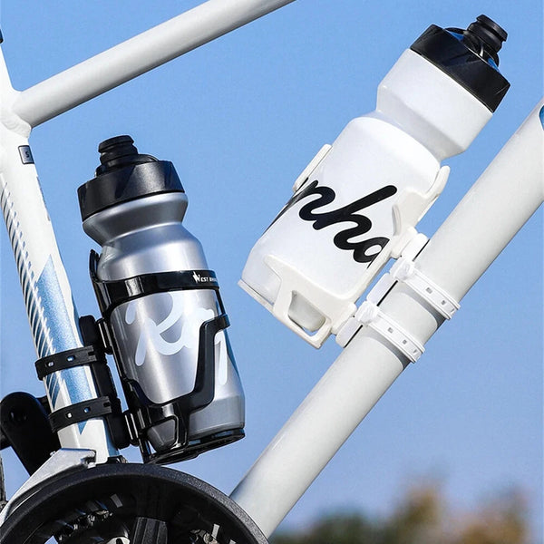 WEST BIKING Bicycle Water Bottle Holder Silicone Non-slip Straps Set MTB Road Bike Bottle Stand with Fixed Clip Accessories